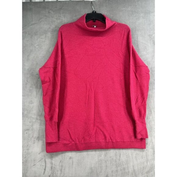 New Free People Ottoman Cashmere Tunic Sweater Hot Hot Pink Oversized - Picture 2 of 7